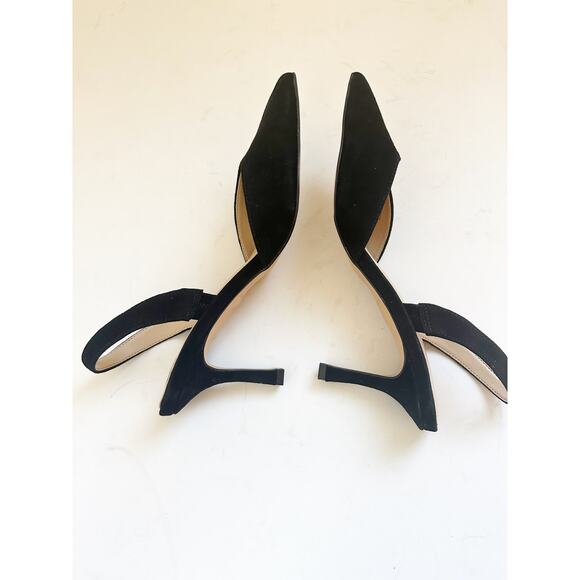 Ann Taylor NWOBN Kerry Suede Slingback Pumps Black 6 - Picture 6 of 6